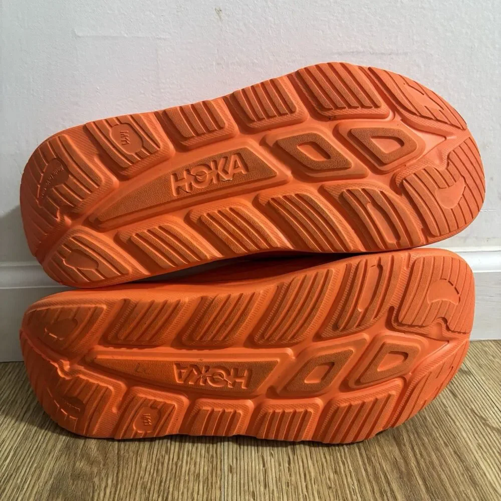 Hoka Ora Recovery 3 Slide Men’s Sz 11 Orange Neon Flame Sandal Athletic